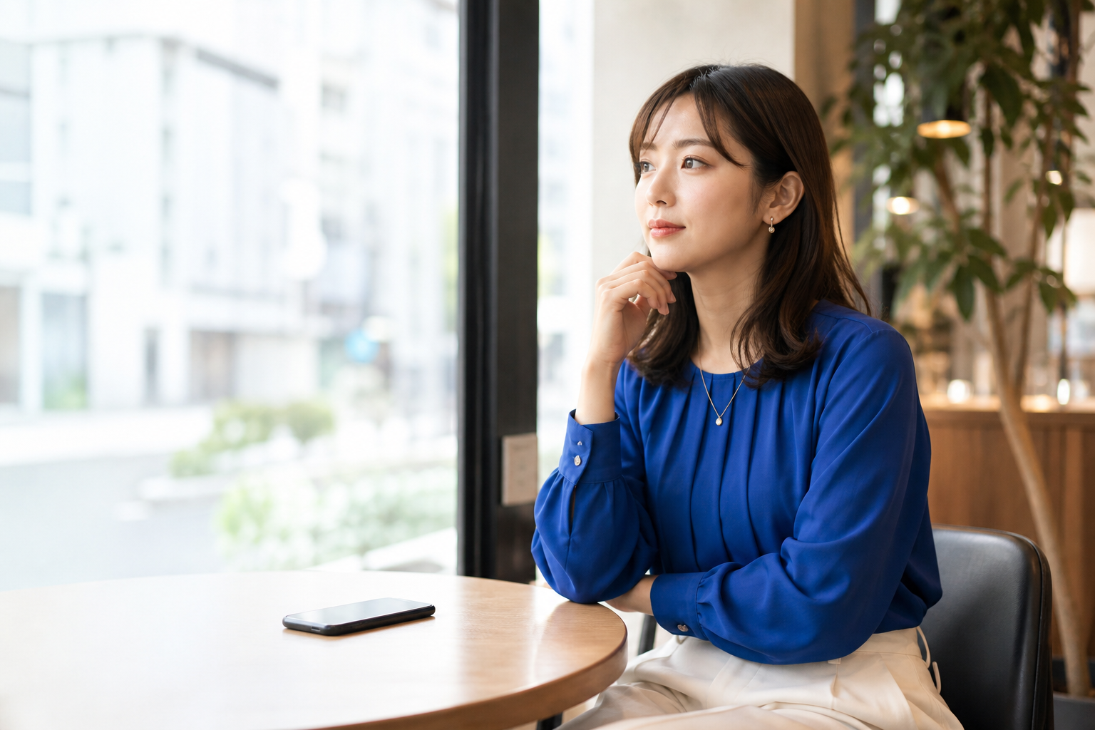 初めて会った相手との時間を静かに振り返る20代の日本人女性